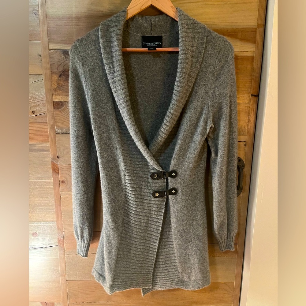 100% cashmere Cynthia Rowley wrap cardigan sweater